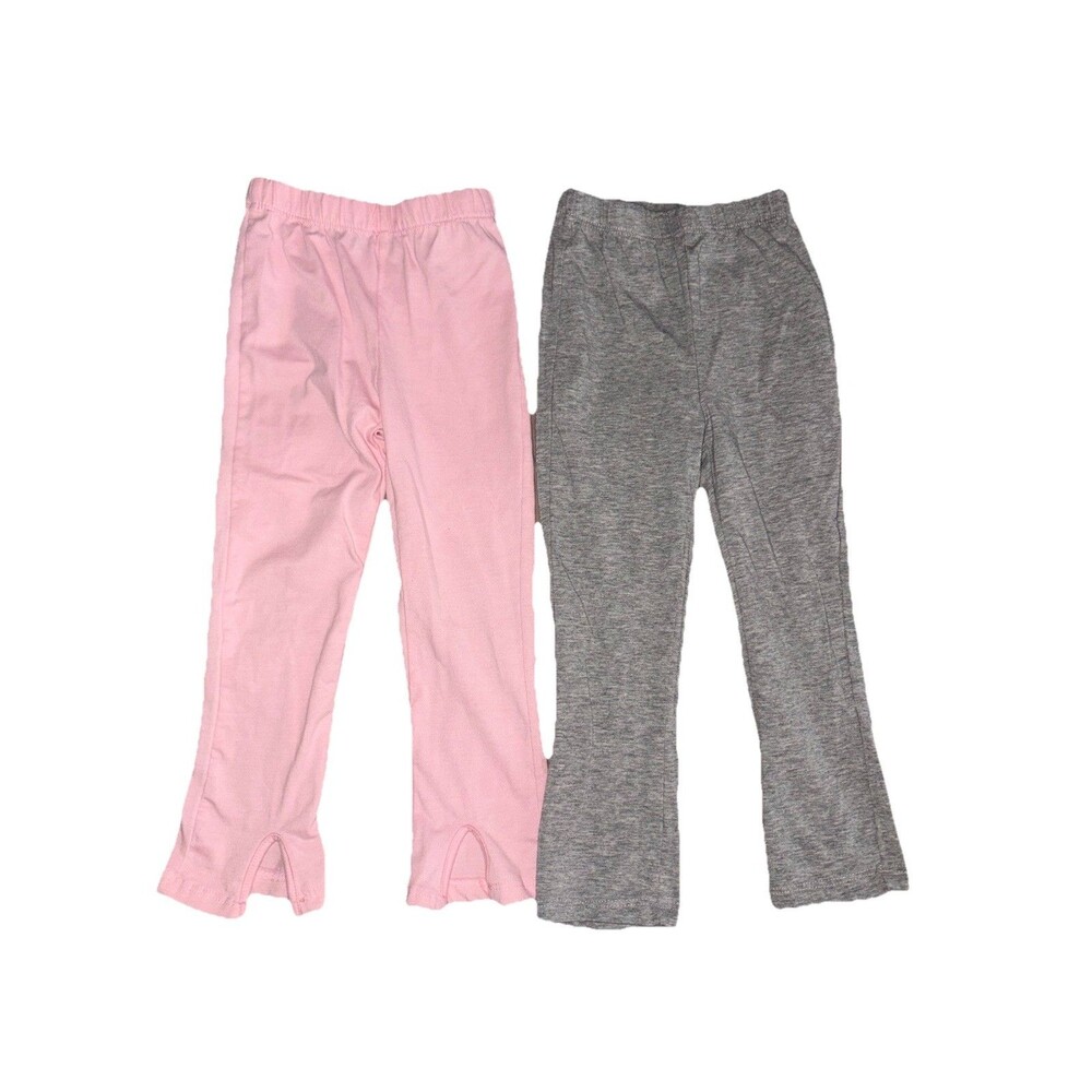 Girls Toddler Stretch Pants 2 Pk Gray And Pink 2T Pink Velvet Flare Leg